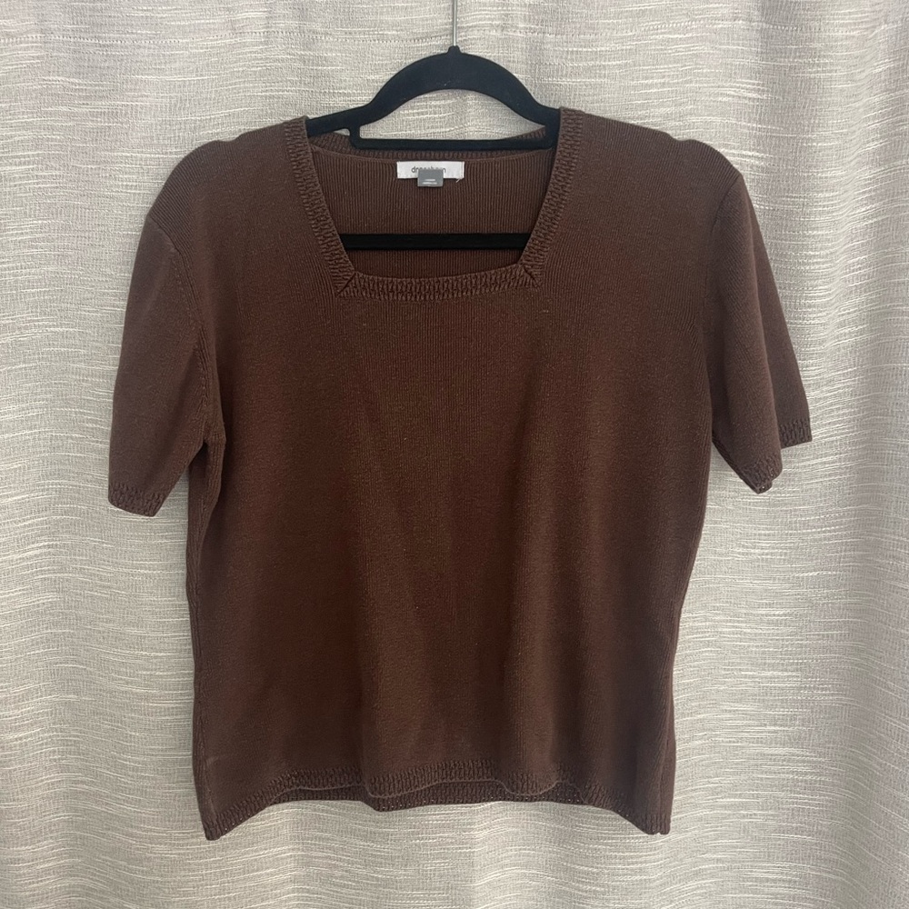 Vintage Cropped Sweater with Square Neckline